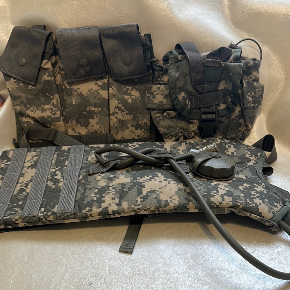 Gray and Black Tactical Backpack with MOLLE System
